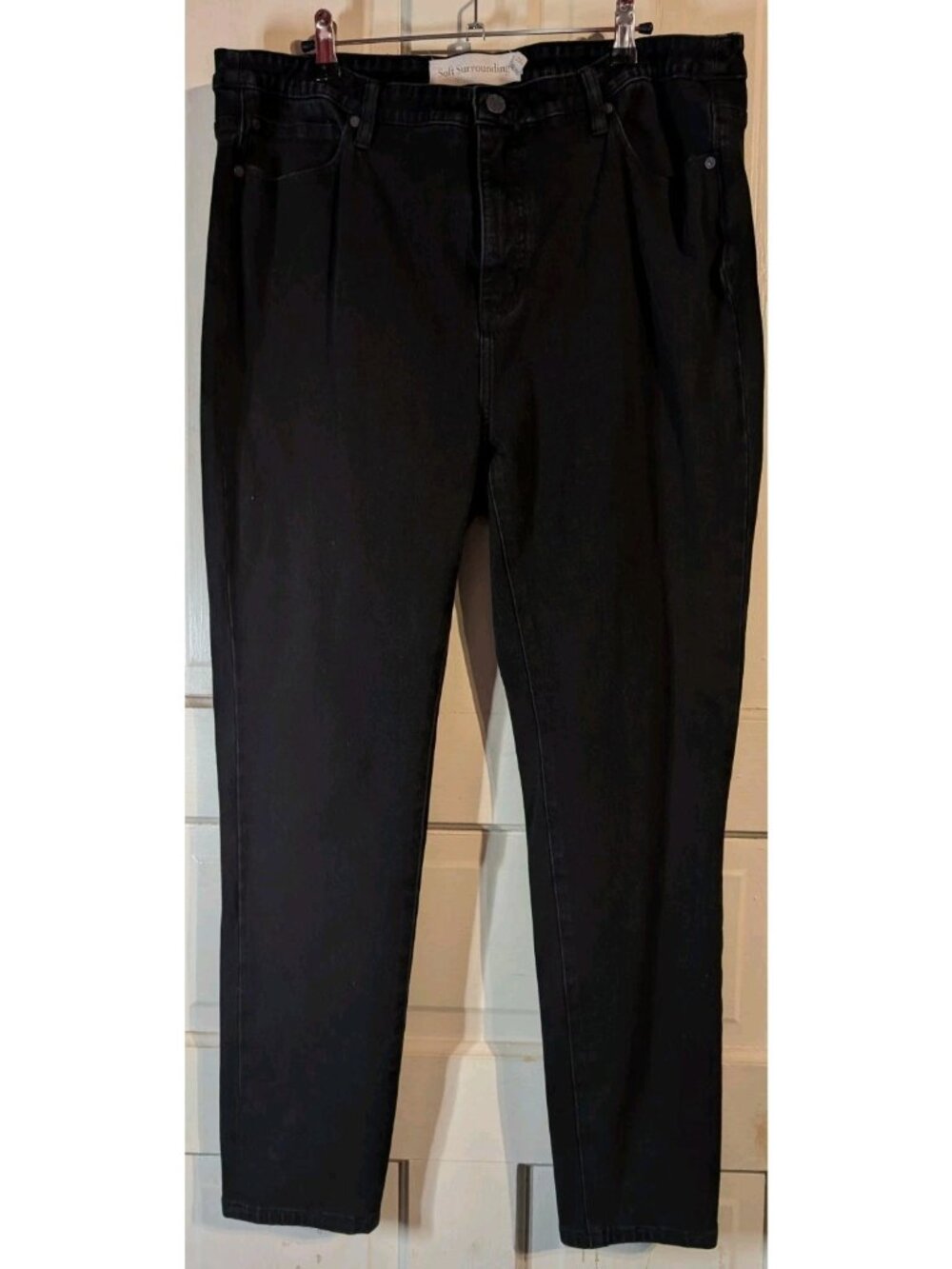 Soft Surroundings Black High Rise Stretch Skinny Jeans Classic Fit Size 18